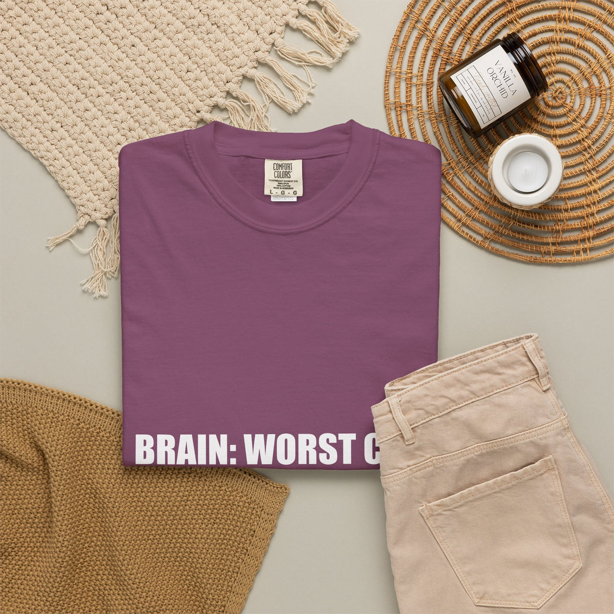 Anxiety Humor Tee | Brain vs Reality Contrast Typography