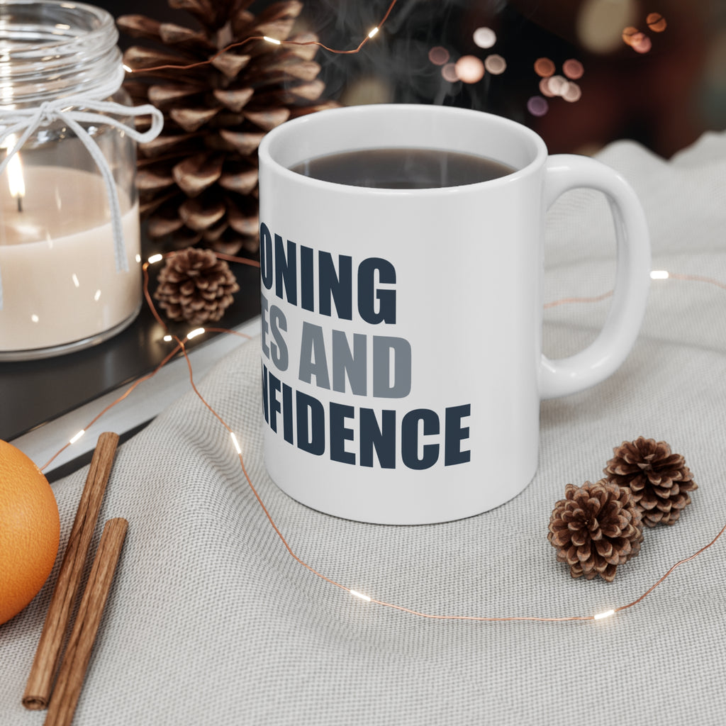 Funny Coffee Mug For Work Stress - Functioning on Fumes