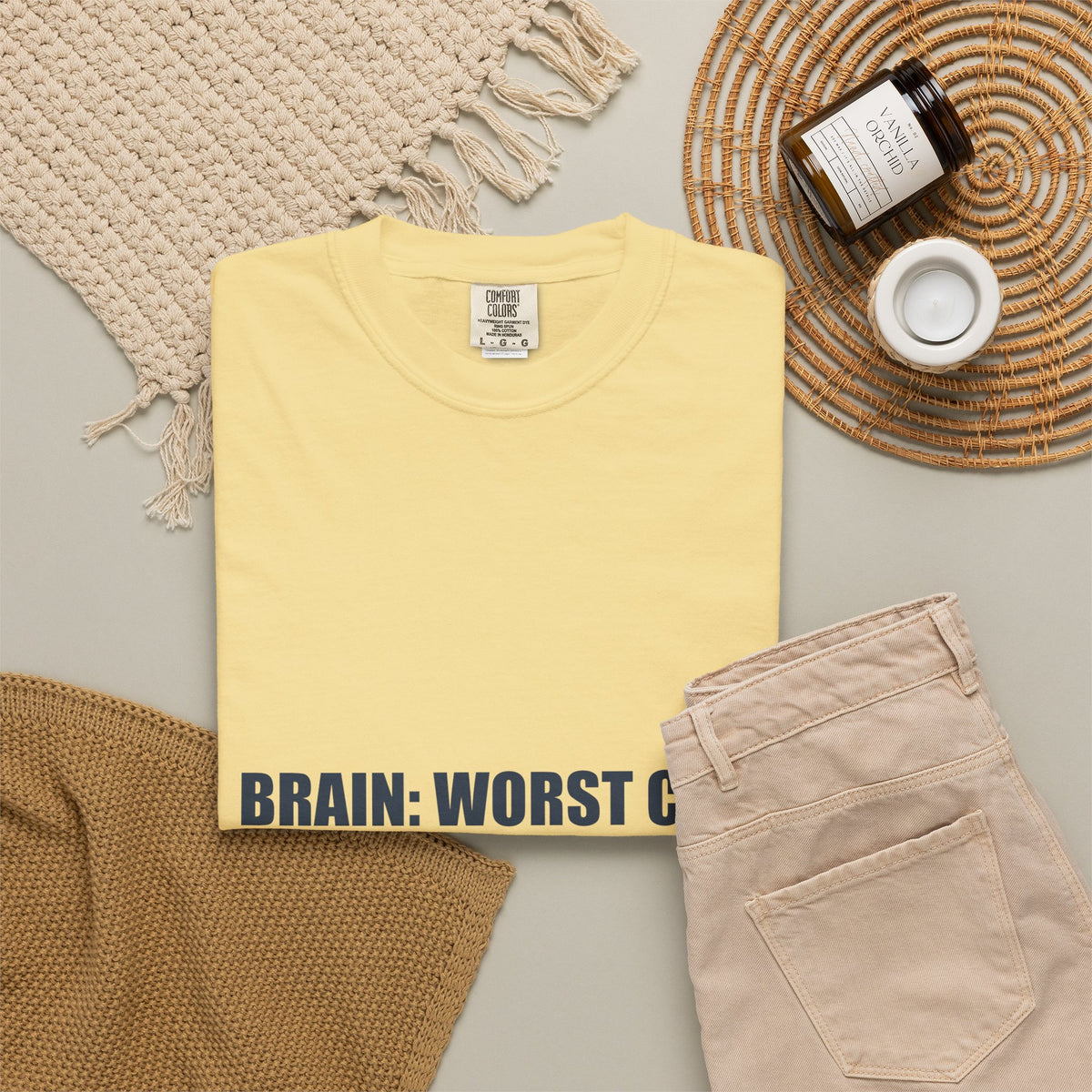 Anxiety Humor Tee | Brain vs Reality Contrast Typography