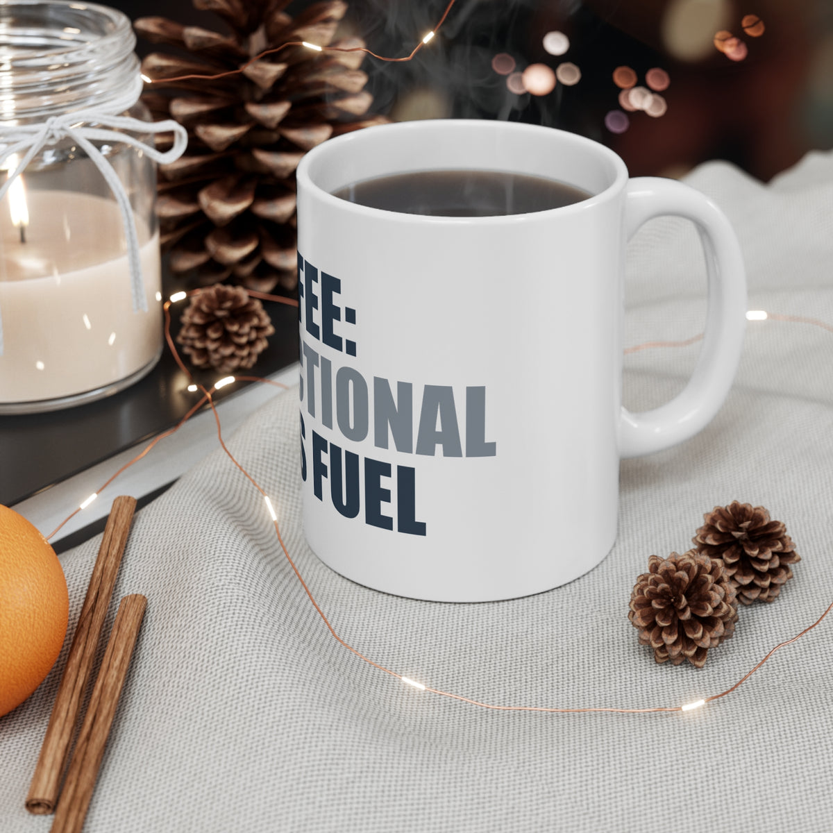 Coffee Mug Funny Work Humor Gift - Chaos Fuel Typography