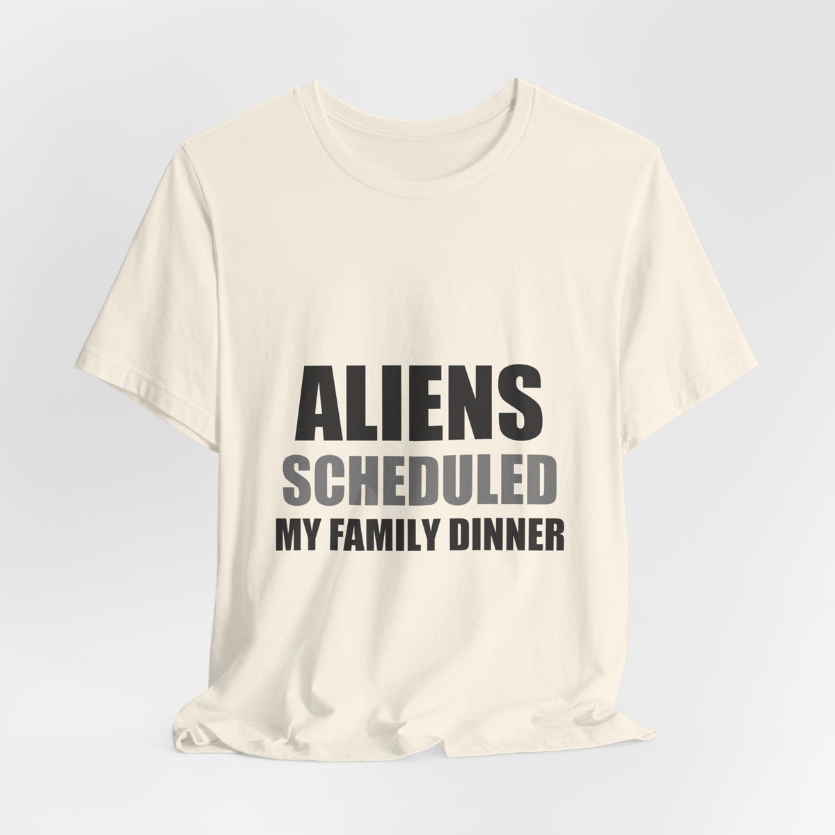 Aliens Scheduled My Family Dinner Funny Space Tee