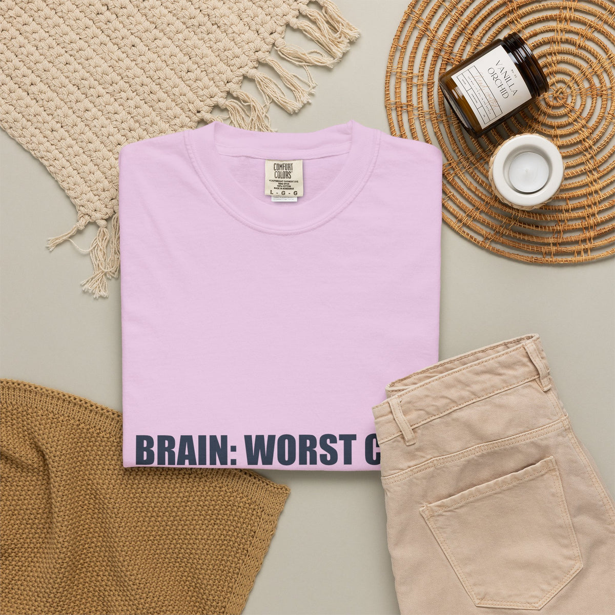Anxiety Humor Tee | Brain vs Reality Contrast Typography