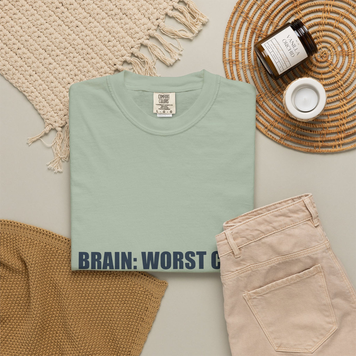 Anxiety Humor Tee | Brain vs Reality Contrast Typography